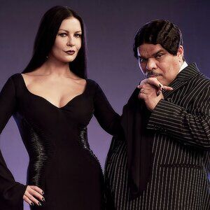 Long Straight Black Morticia Addams Wig 46”